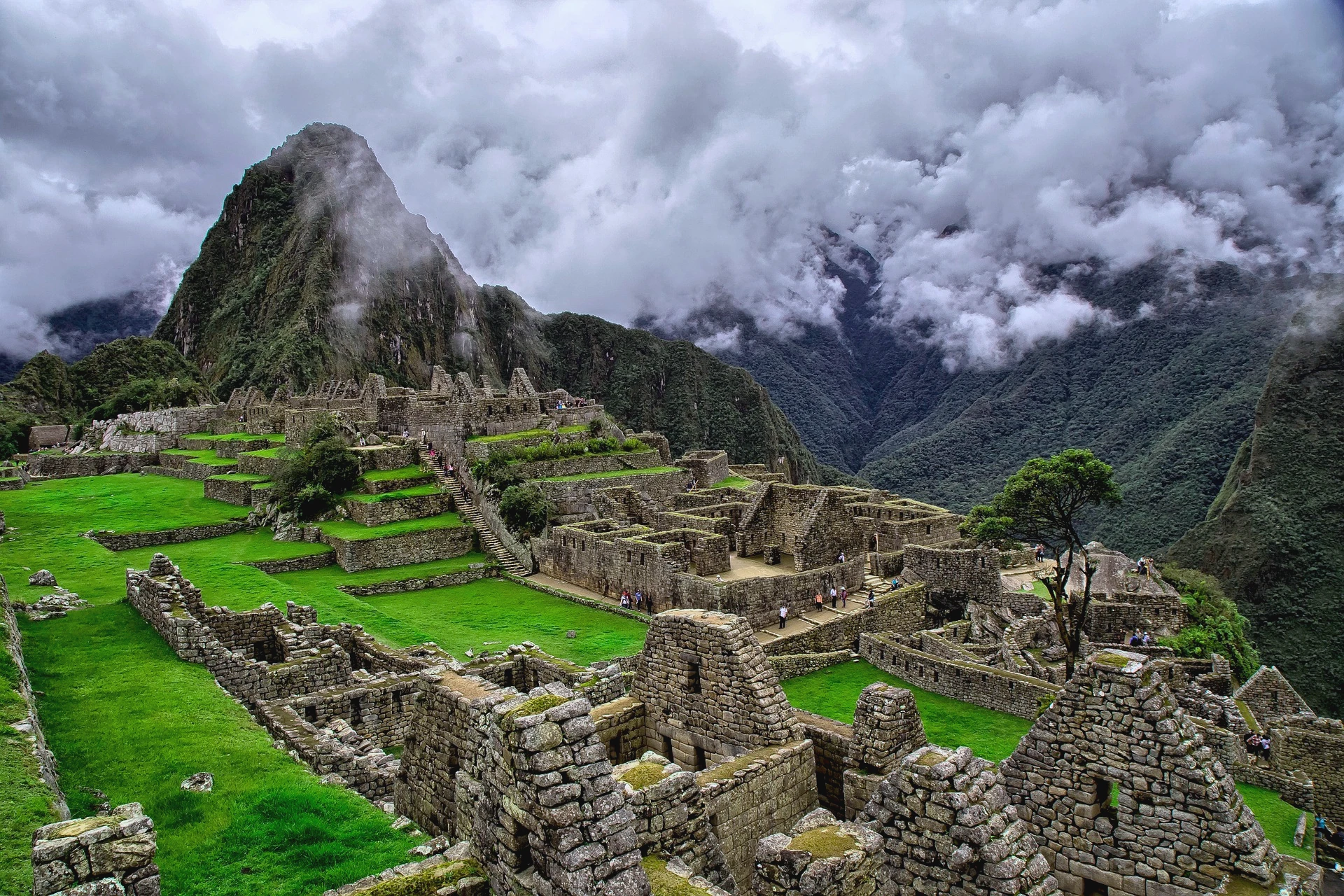 Travelers exploring Machu Picchu with Booking Inca Jungle