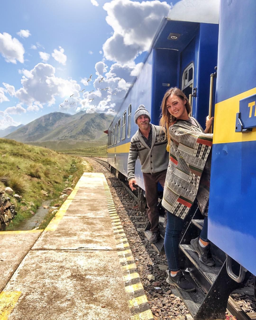 Train to Machu Picchu with scenic mountain view