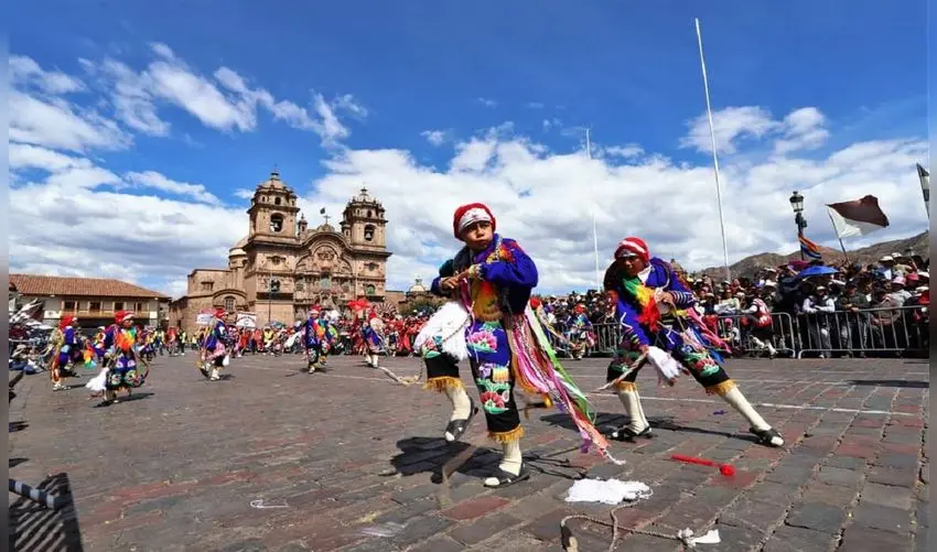 Andean dancers at Inti Raymi celebration